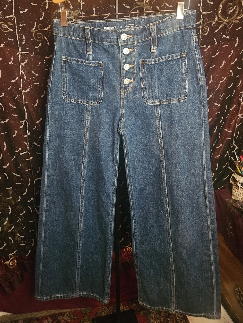 Girls 14 Old Navy High-Rise Wide-Leg Jeans. Fit Short 5ft